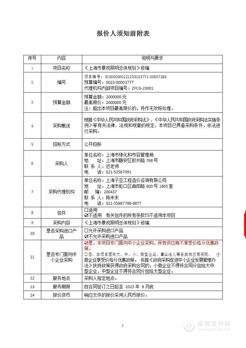 《上海市景观照明总体规划》修编