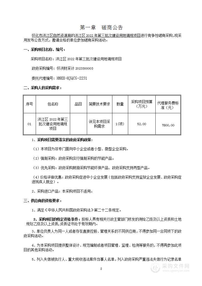 洪江区2022年第三批次建设用地调规项目