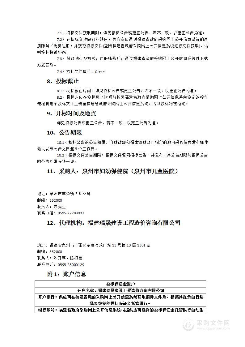 2022年泉州市妇幼保健院●儿童医院-孕妇外周血胎儿游离DNA产前筛查检测外送服务服务类采购项目