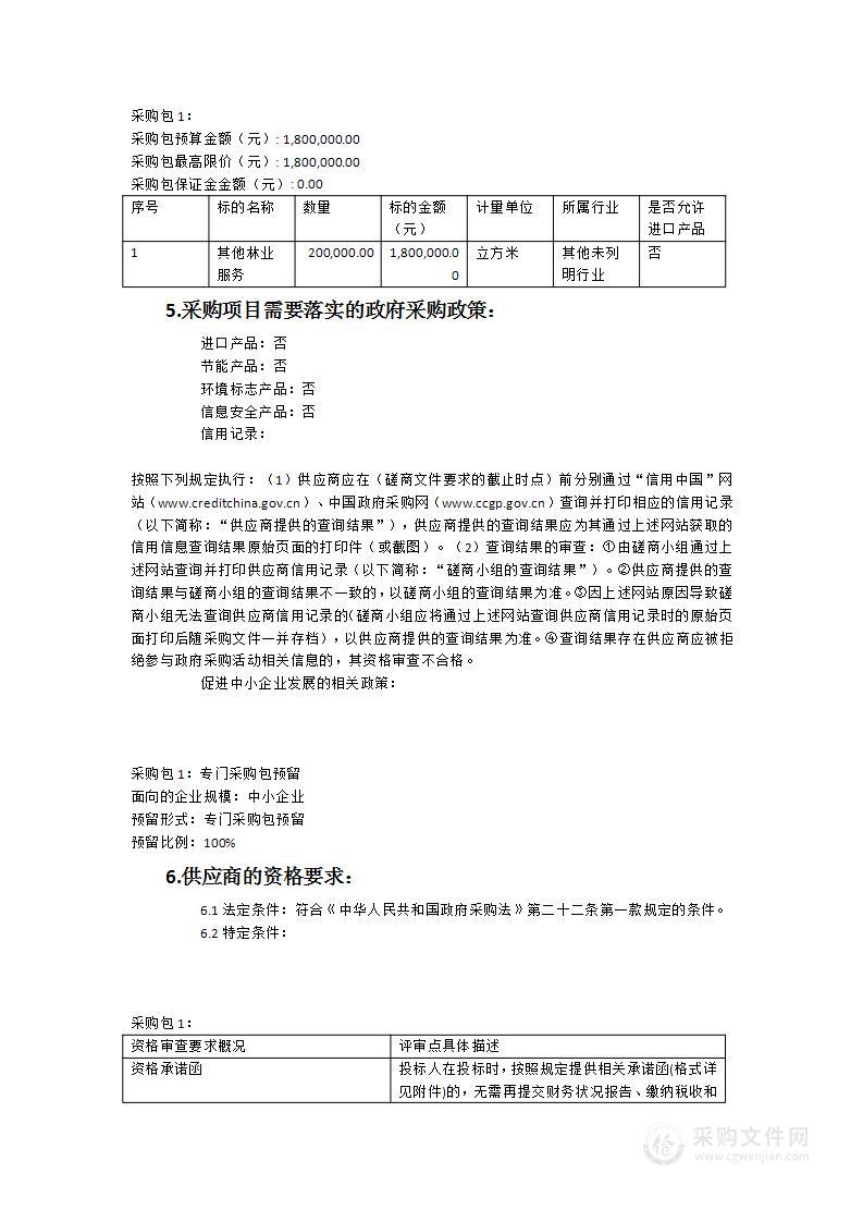 永泰县2024年松林改造提升行动任务林木采伐作业设计服务咨询采购项目