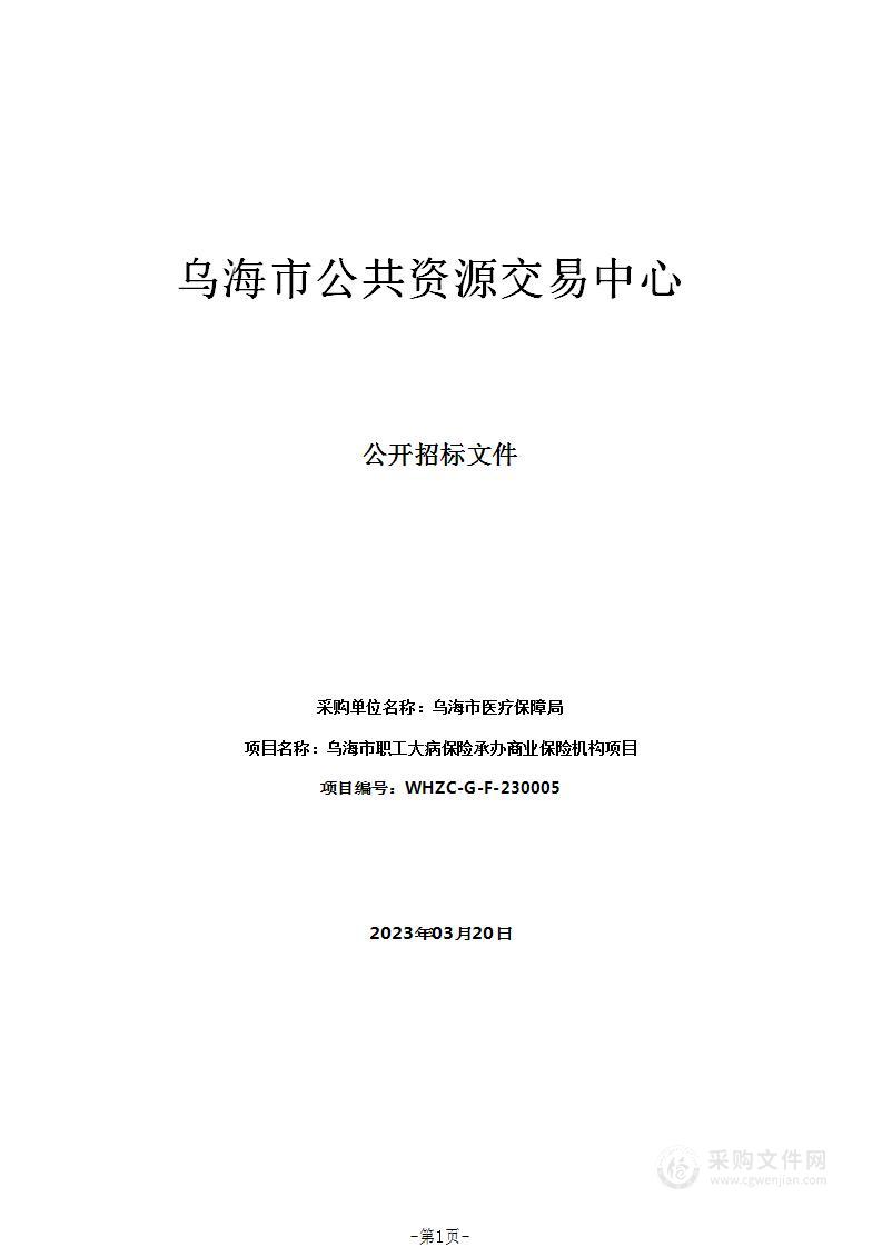 乌海市职工大病保险承办商业保险机构项目