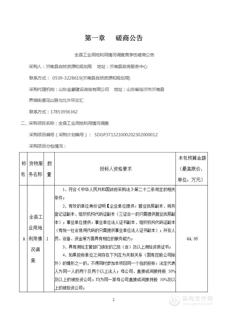 全县工业用地利用情况调查