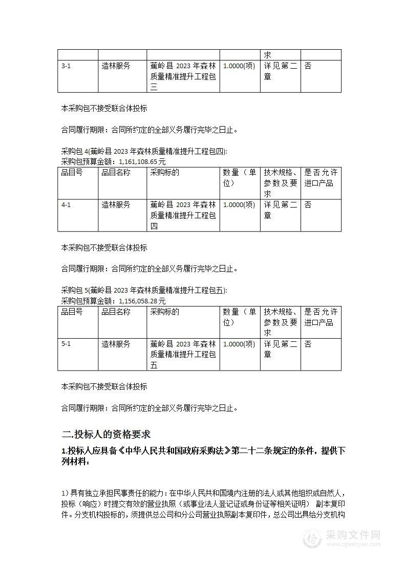 蕉岭县2023年森林质量精准提升工程