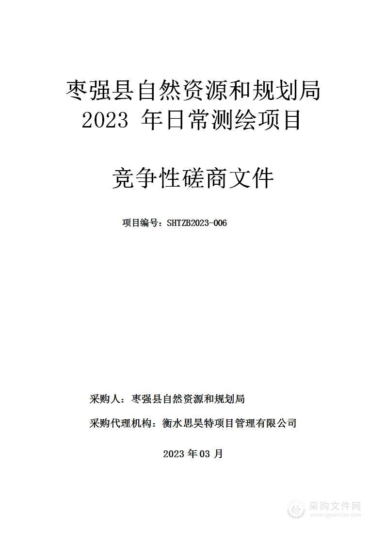 枣强县自然资源和规划局2023年日常测绘项目