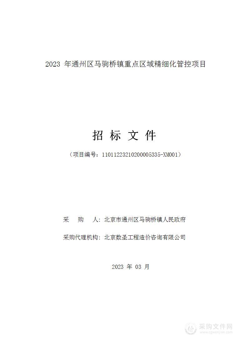 2023年通州区马驹桥镇重点区域精细化管控项目