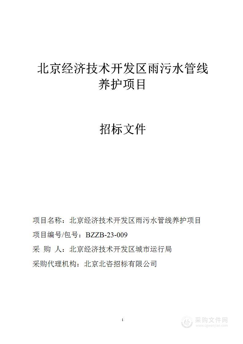北京经济技术开发区雨污水管线养护项目
