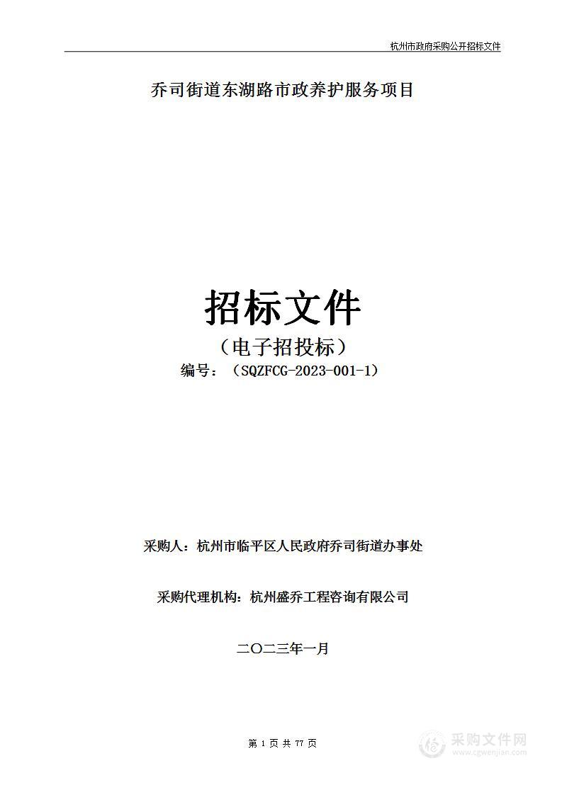 乔司街道东湖路市政养护服务项目