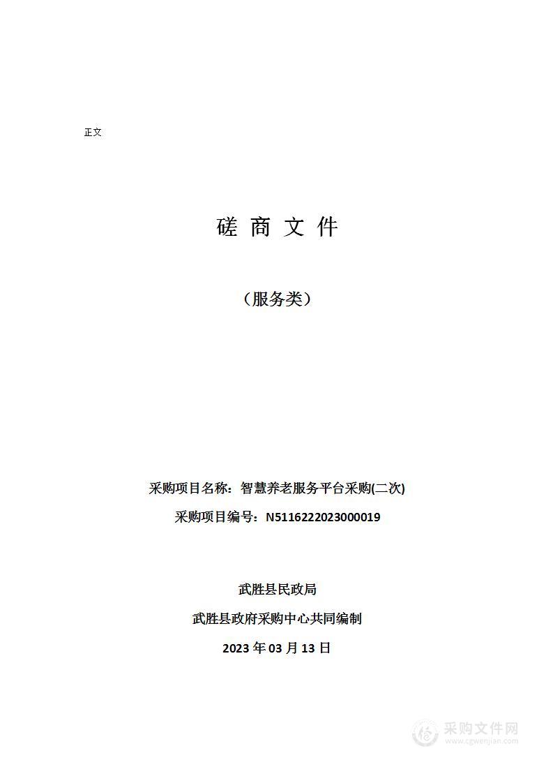 武胜县民政局智慧养老服务平台采购