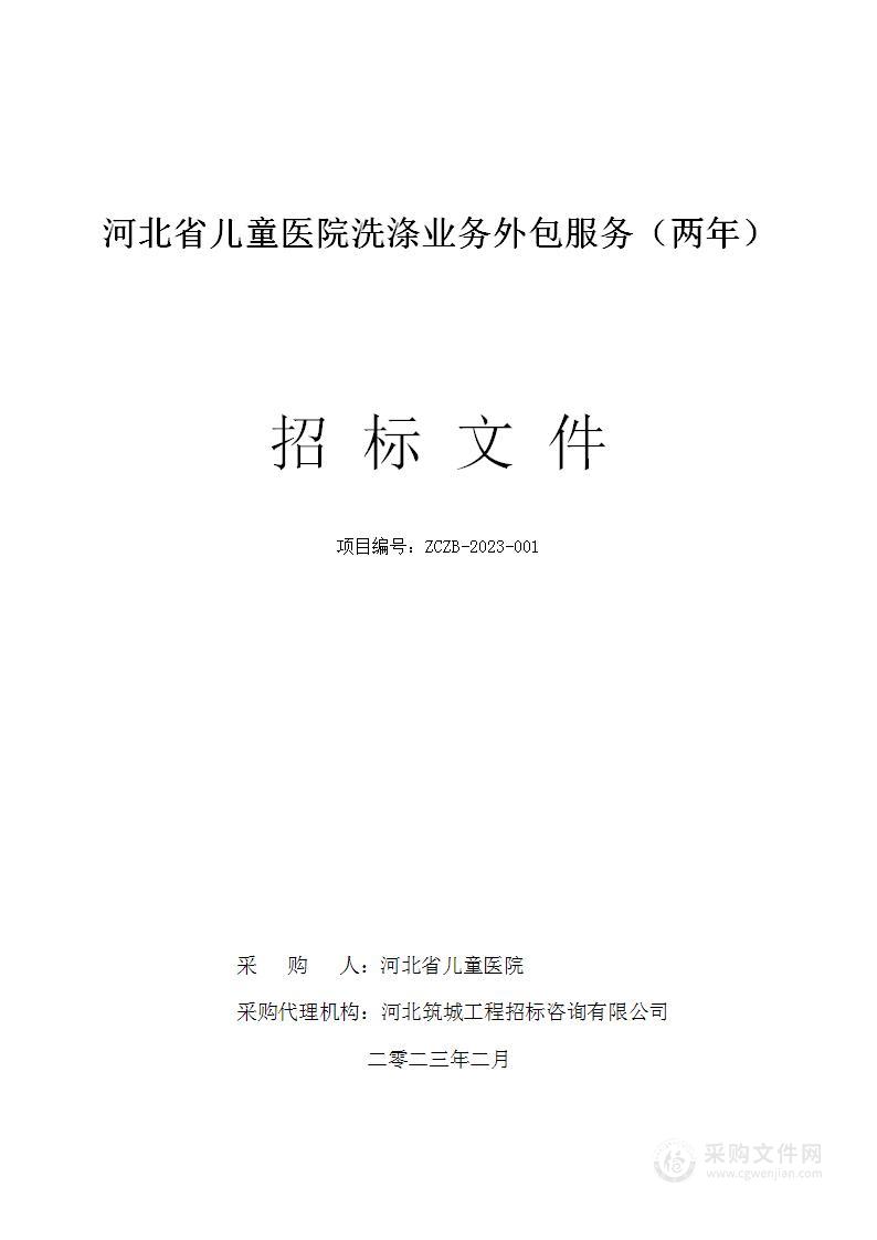 河北省儿童医院洗涤业务外包服务（两年）