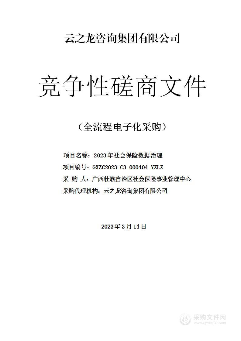 2023年社会保险数据治理