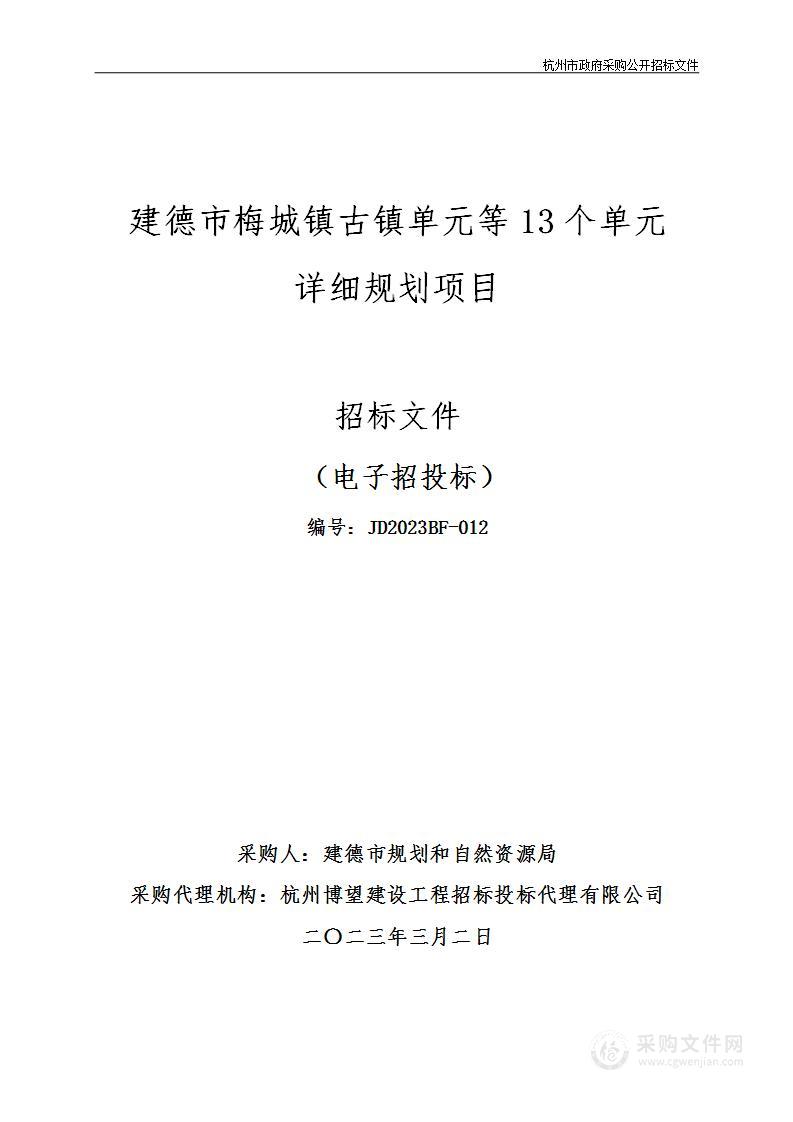 建德市梅城镇古镇单元等13个单元详细规划项目