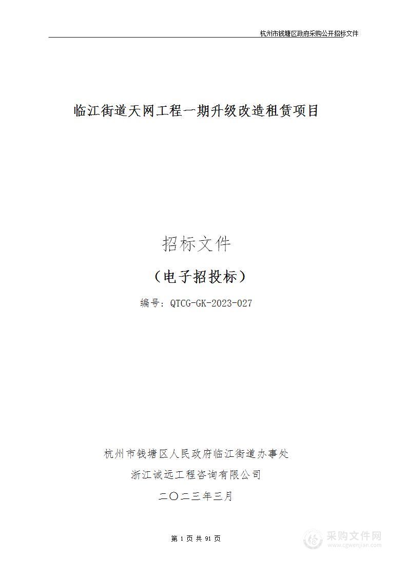 临江街道天网工程一期升级改造租赁项目