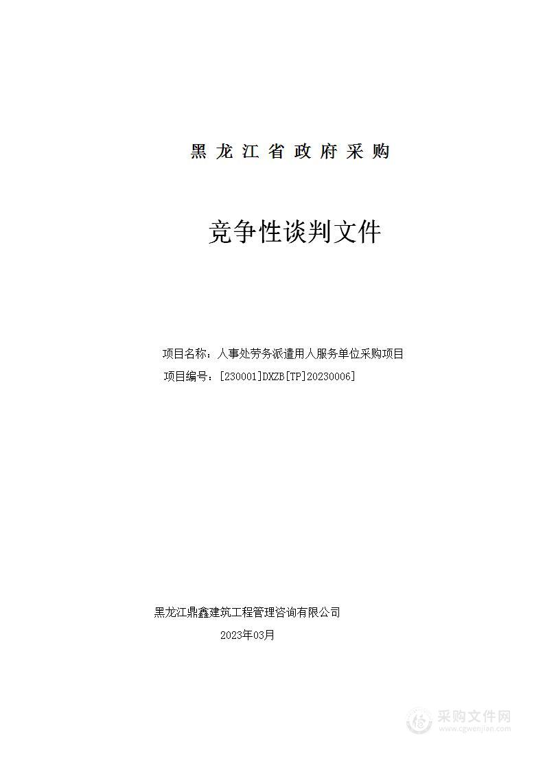 人事处劳务派遣用人服务单位采购项目