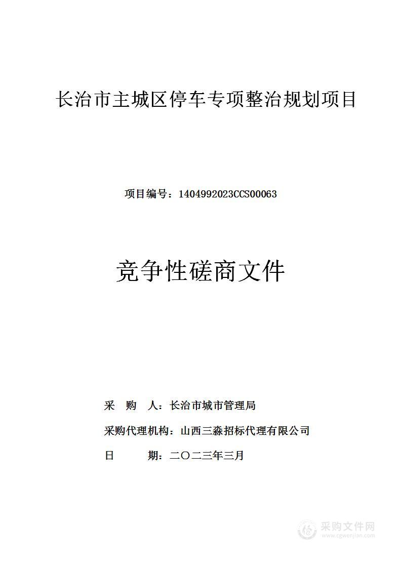 长治市主城区停车专项整治规划项目