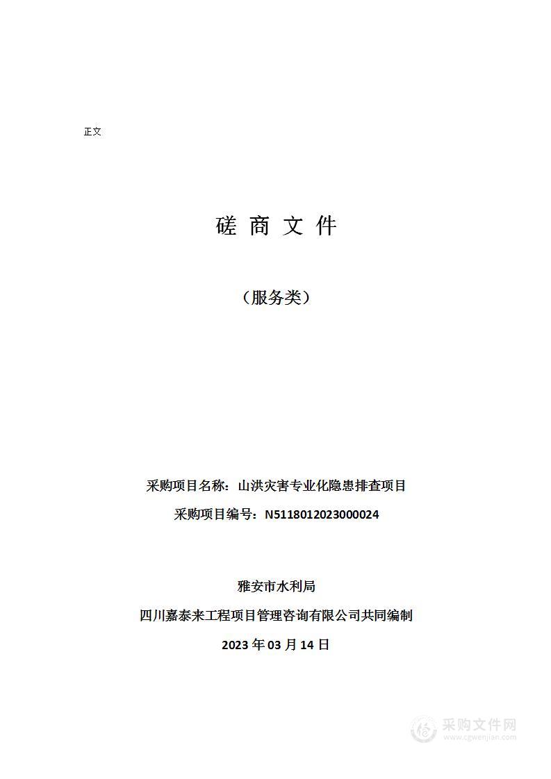 雅安市水利局山洪灾害专业化隐患排查项目