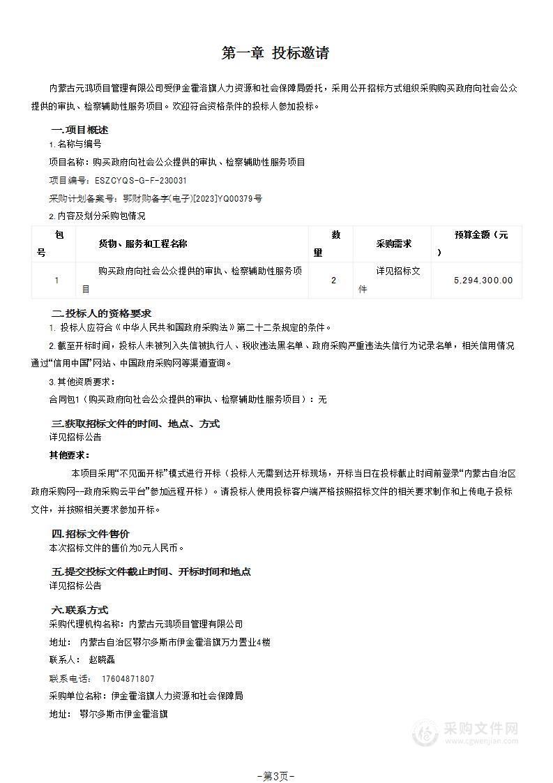 购买政府向社会公众提供的审执、检察辅助性服务项目