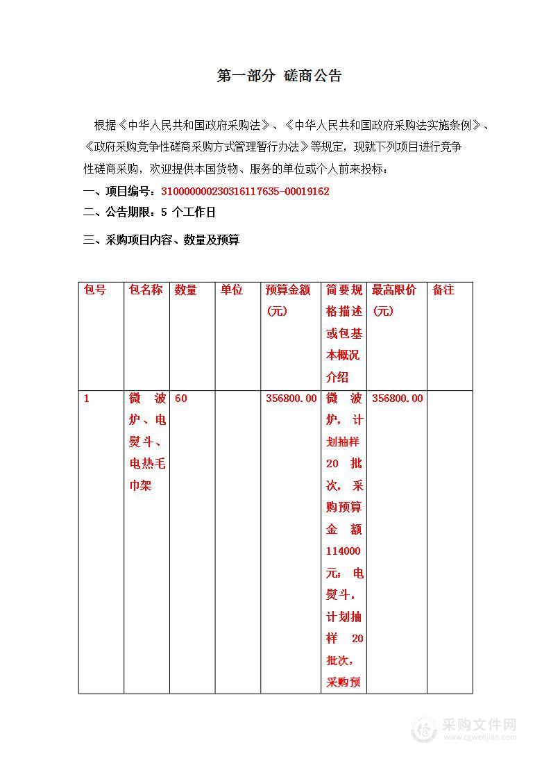 织物蒸汽机、加湿器、微波炉等产品监督抽查