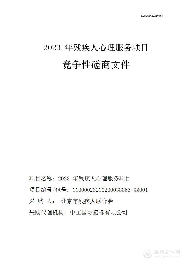 2023年残疾人心理服务项目