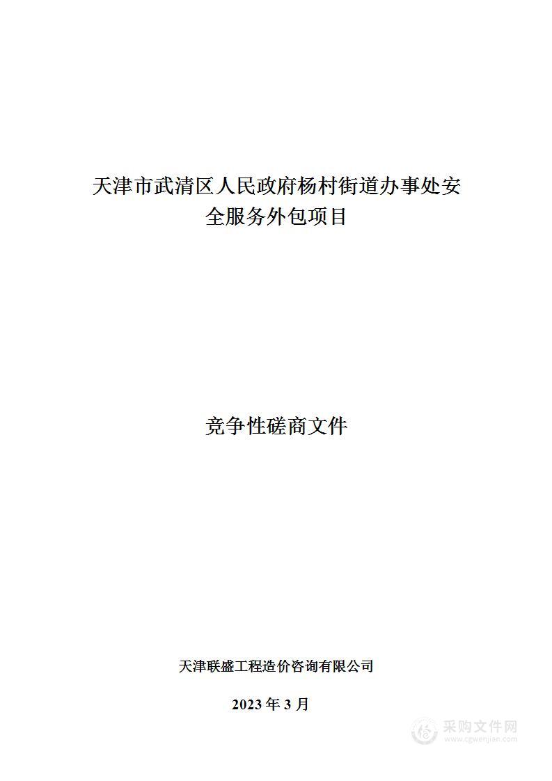 天津市武清区人民政府杨村街道办事处安全服务外包项目