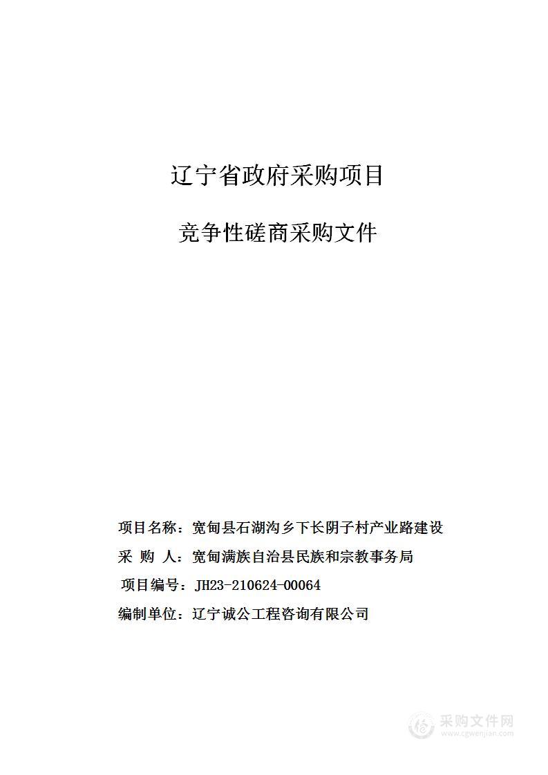 宽甸县石湖沟乡下长阴子村产业路建设