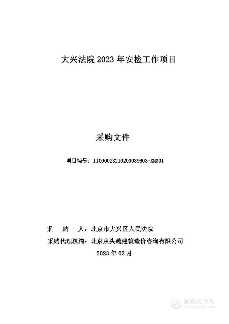 大兴法院2023年安检工作项目