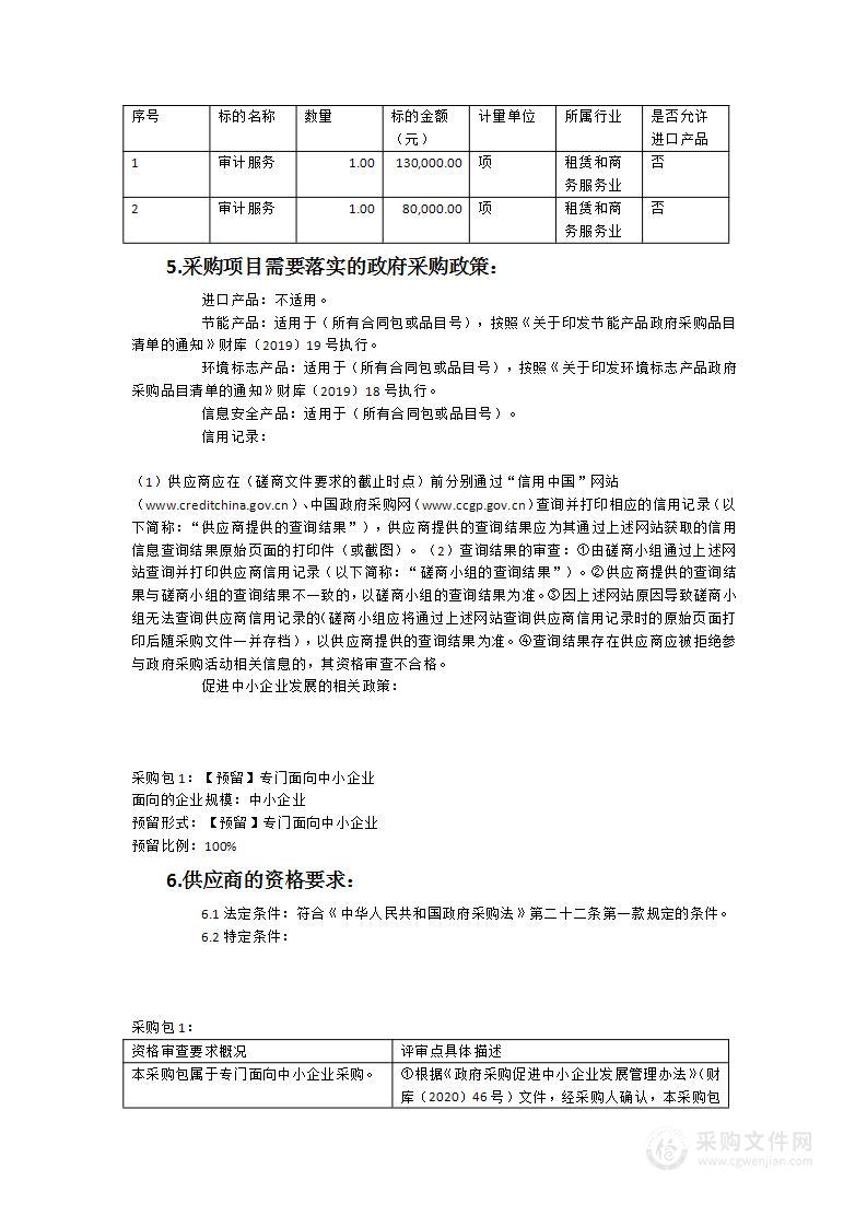 福建省退役军人事务厅审计服务采购项目