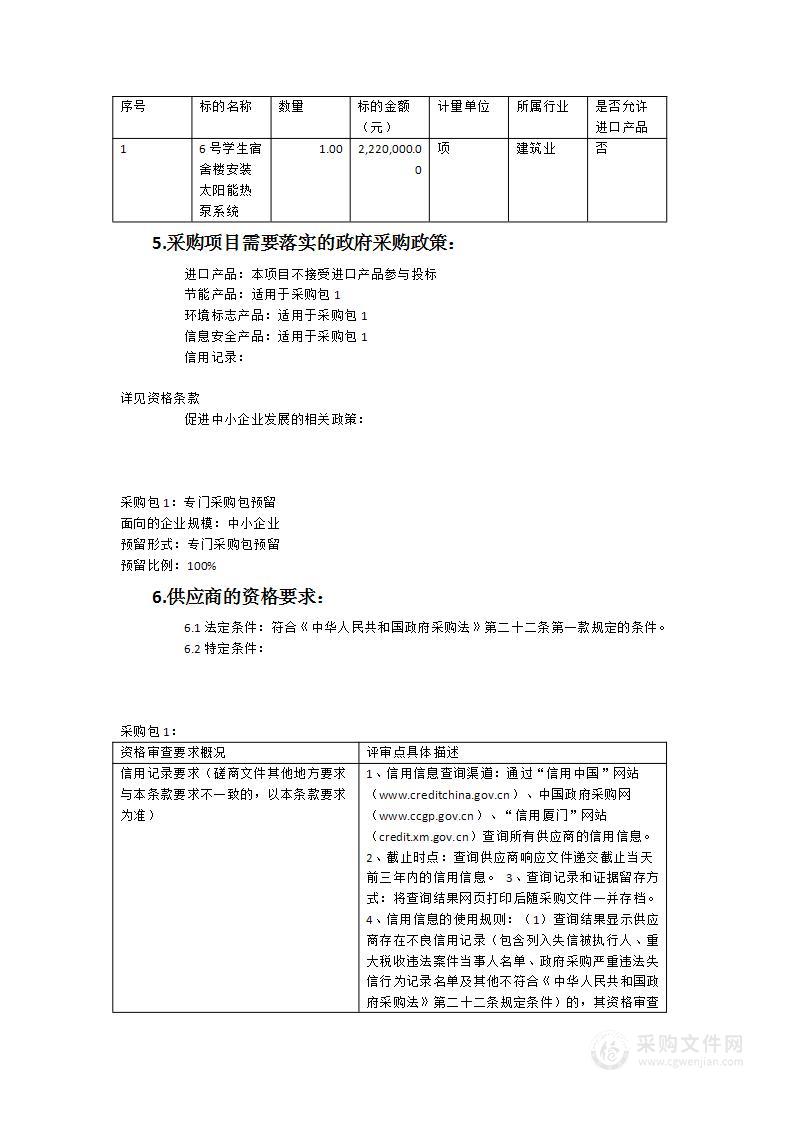 6号学生宿舍楼安装太阳能热泵系统