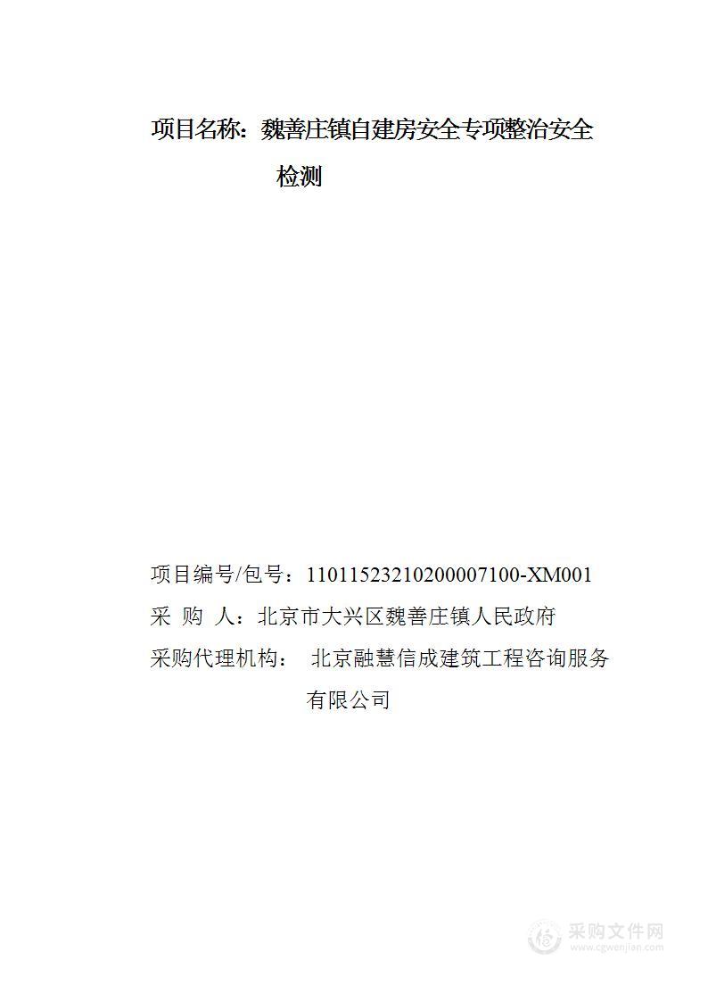 魏善庄镇自建房安全专项整治安全检测