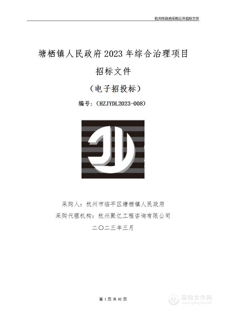 塘栖镇人民政府2023年综合治理项目