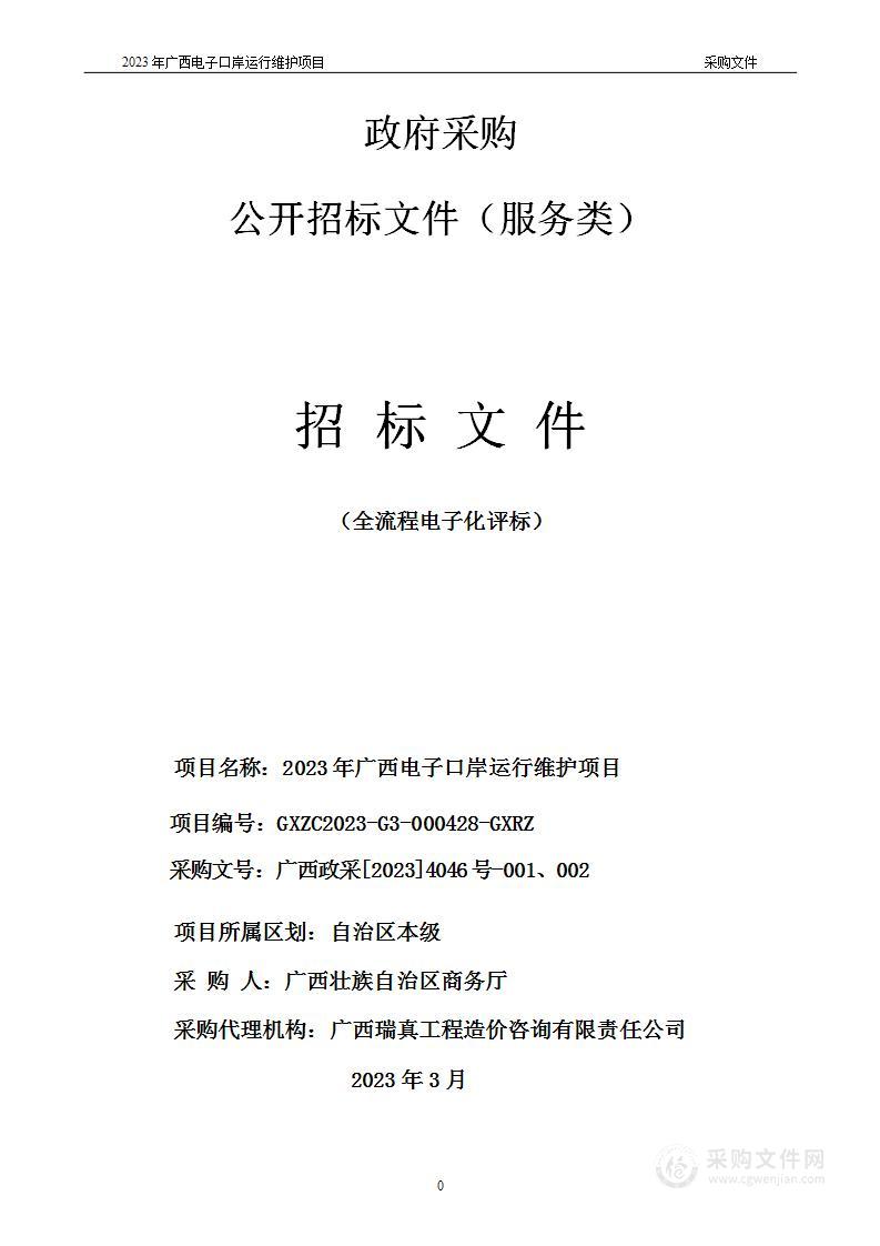 2023年广西电子口岸运行维护项目