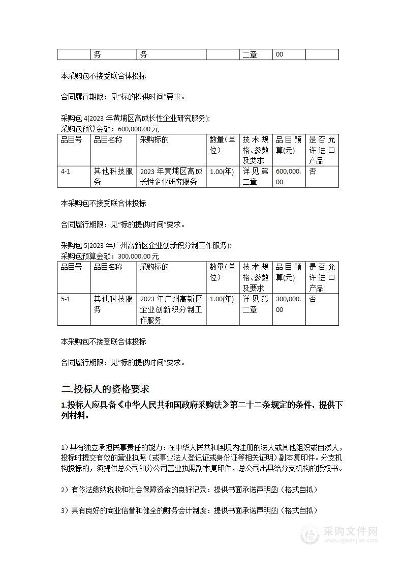 2023年科技项目管理及评审等服务（专门面向中小企业采购）