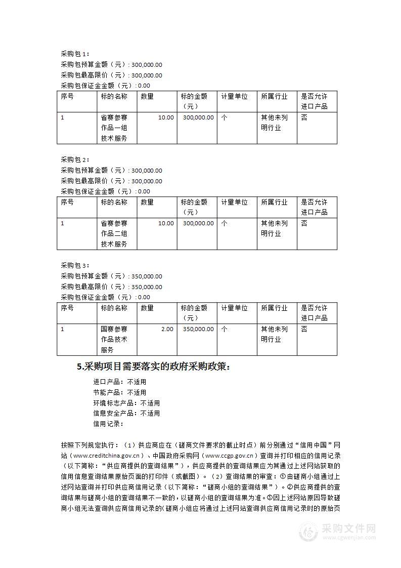 黎明职业大学2023年教师教学能力比赛作品技术服务类采购项目