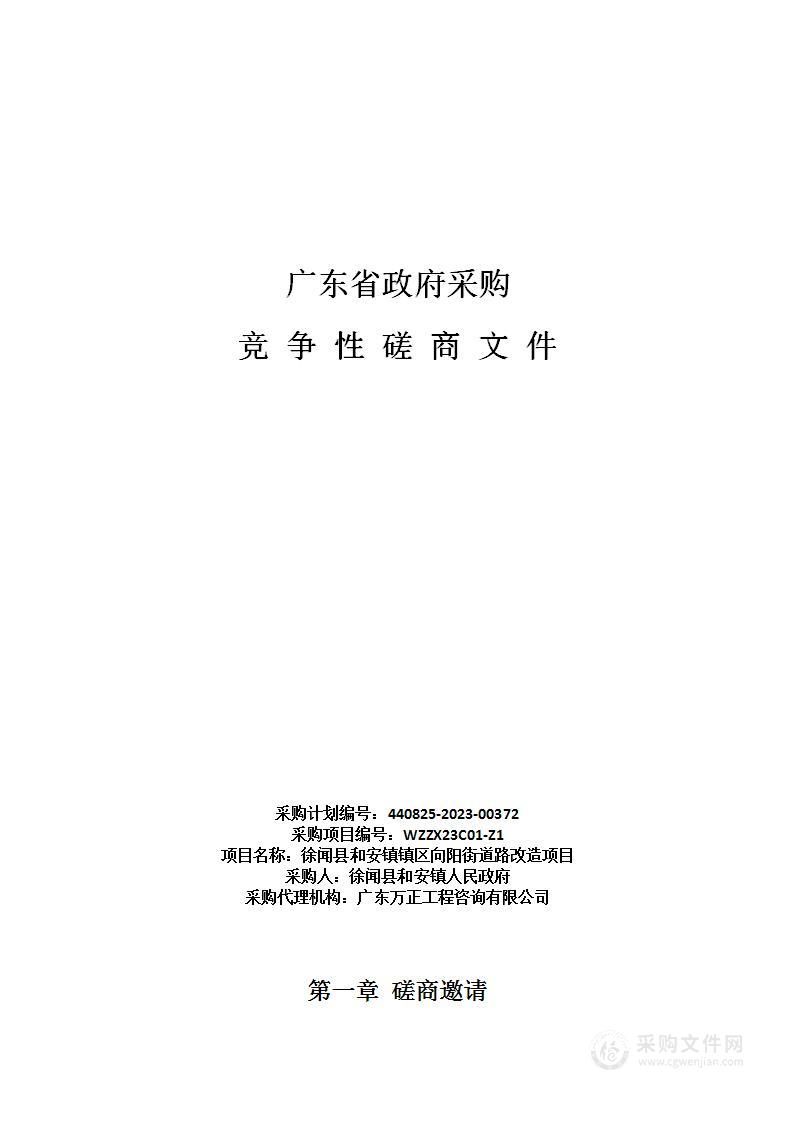 徐闻县和安镇镇区向阳街道路改造项目