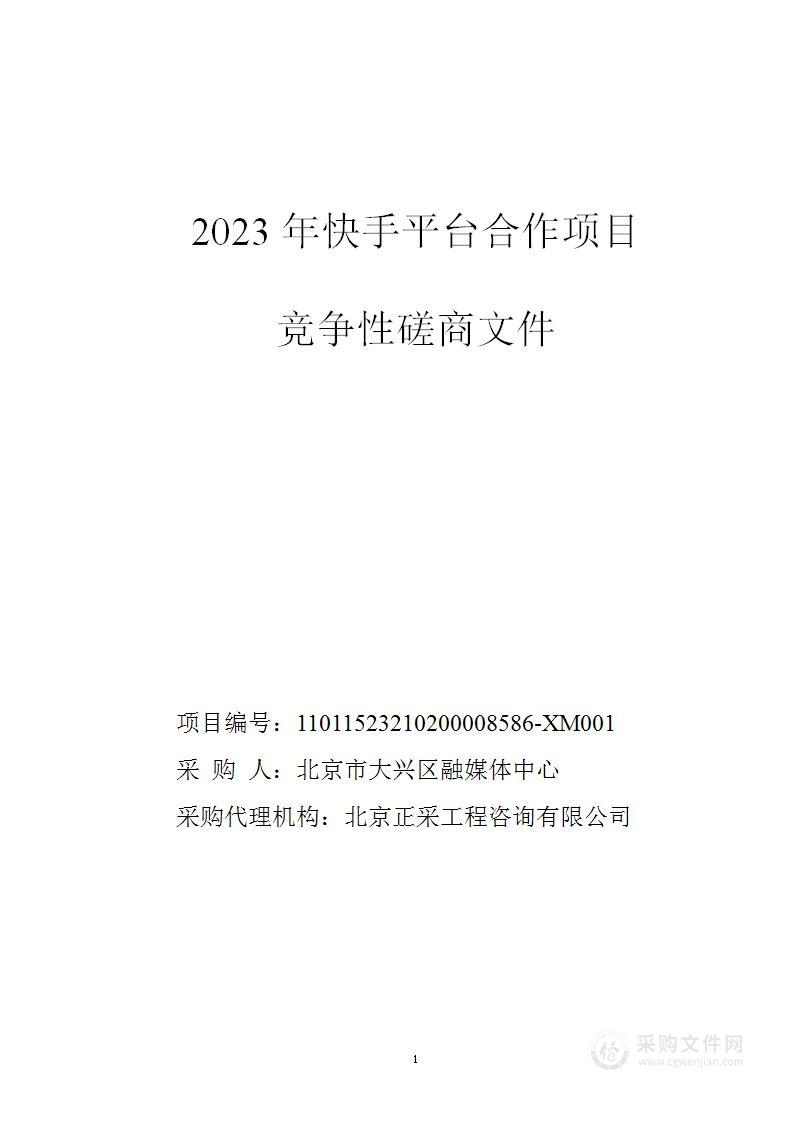 2023年快手平台合作项目