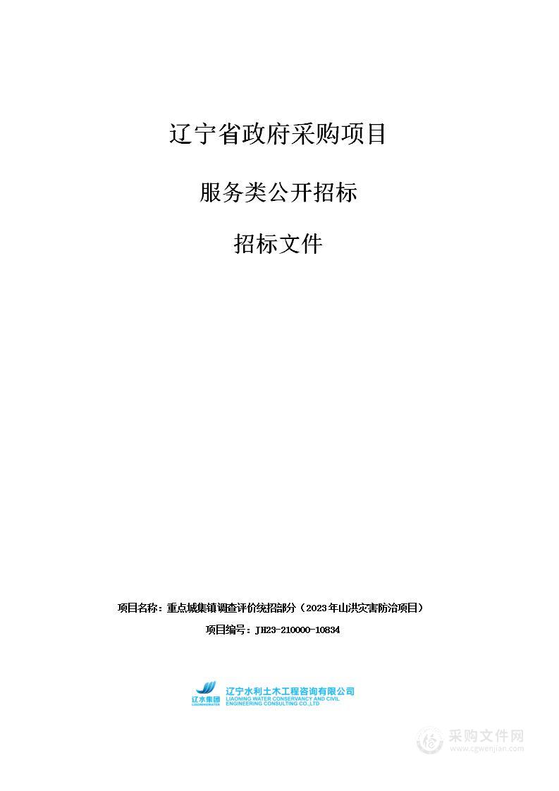 重点城集镇调查评价统招部分（2023年山洪灾害防治项目）