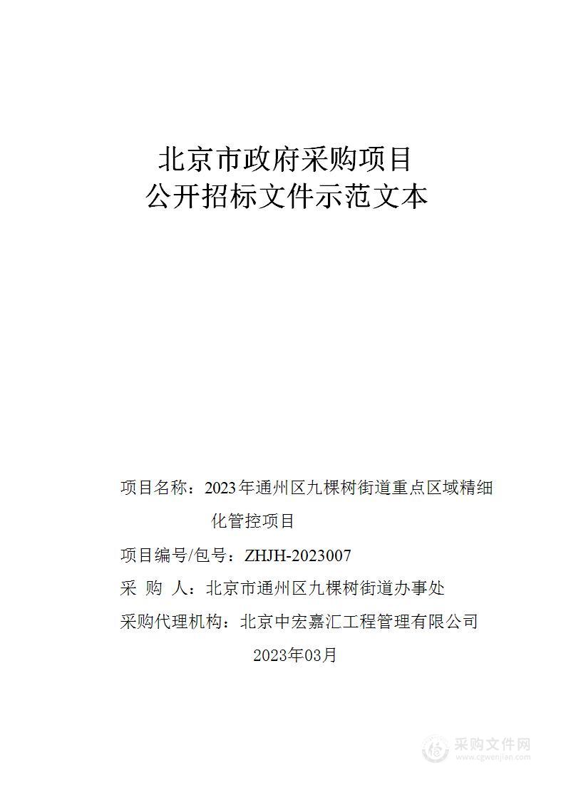 2023年通州区九棵树街道重点区域精细化管控项目