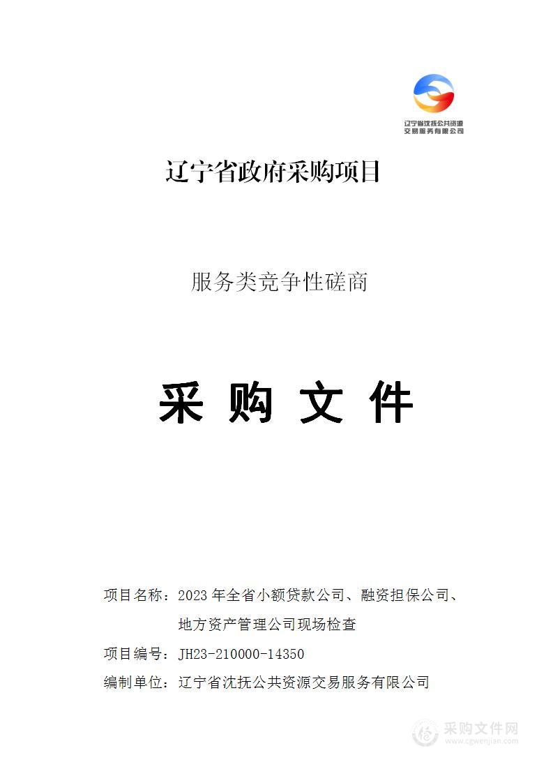 2023年全省小额贷款公司、融资担保公司、地方资产管理公司现场检查