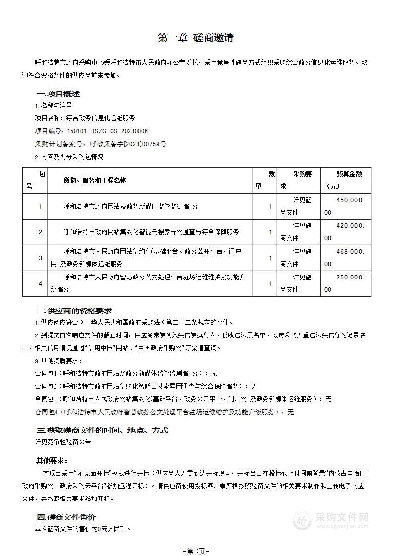 综合政务信息化运维服务