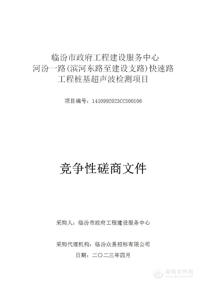 河汾一路(滨河东路至建设支路)快速路工程桩基超声波检测项目