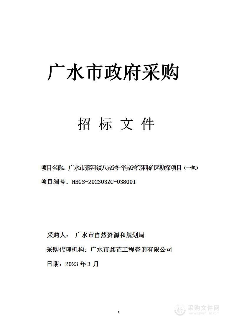 广水市蔡河镇八家湾-华家湾等四矿区勘探项目（一包、二包、三包、四包）