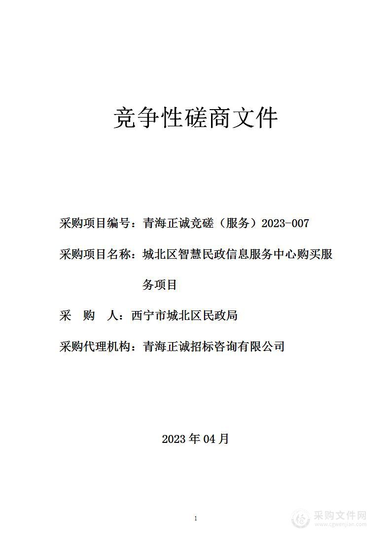 城北区智慧民政信息服务中心购买服务项目