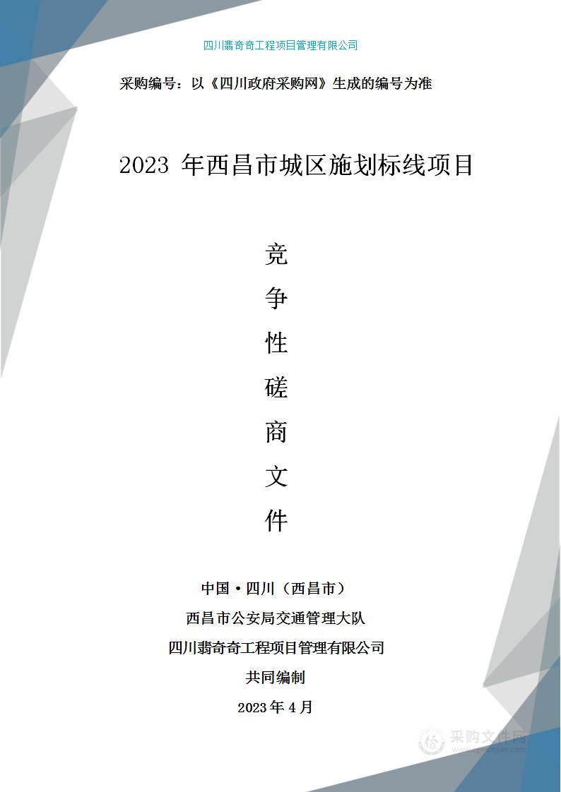 西昌市公安局交通管理大队2023年西昌市城区施划标线项目