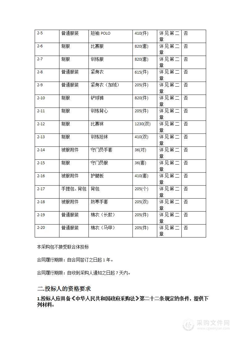 广东省足球运动中心2023年服装装备采购项目