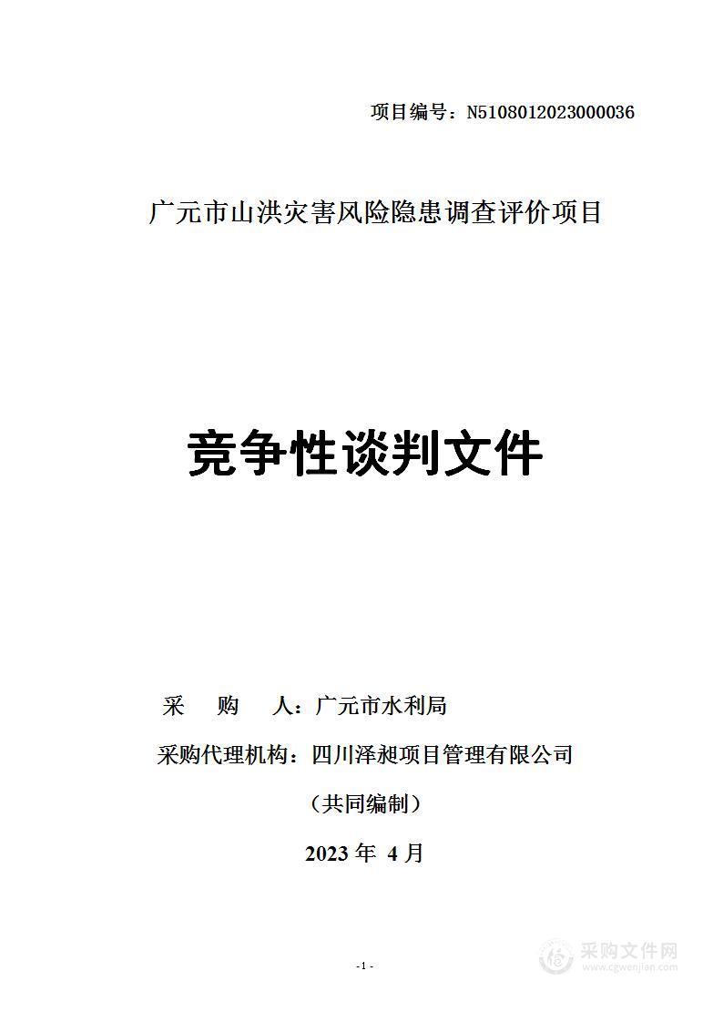 广元市山洪灾害风险隐患调查评价项目