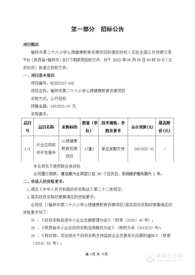 榆林市第二十八小学心理健康教育资源项目