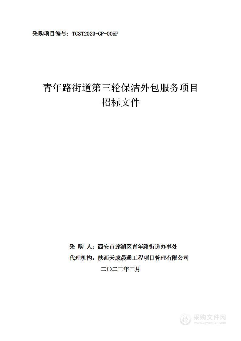 青年路街道第三轮保洁外包服务项目