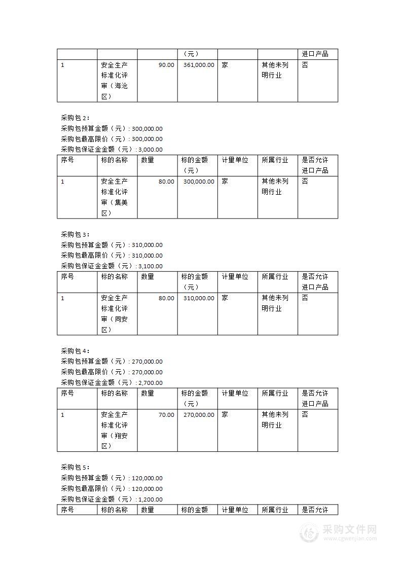 安全生产标准化评审