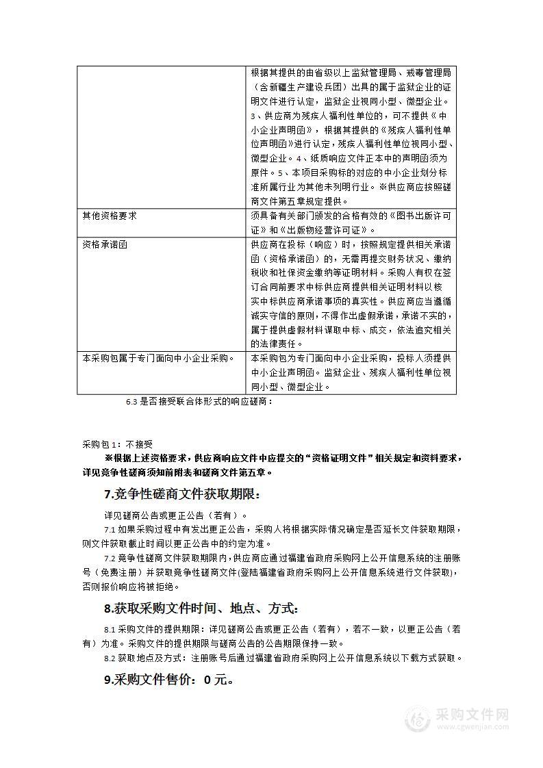 连江县中医院关于出版服务的采购项目