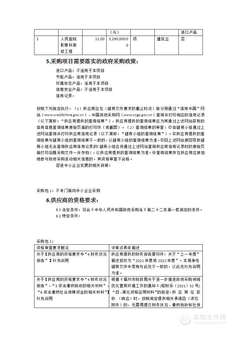 人民医院影像科防辐射提升改造项目