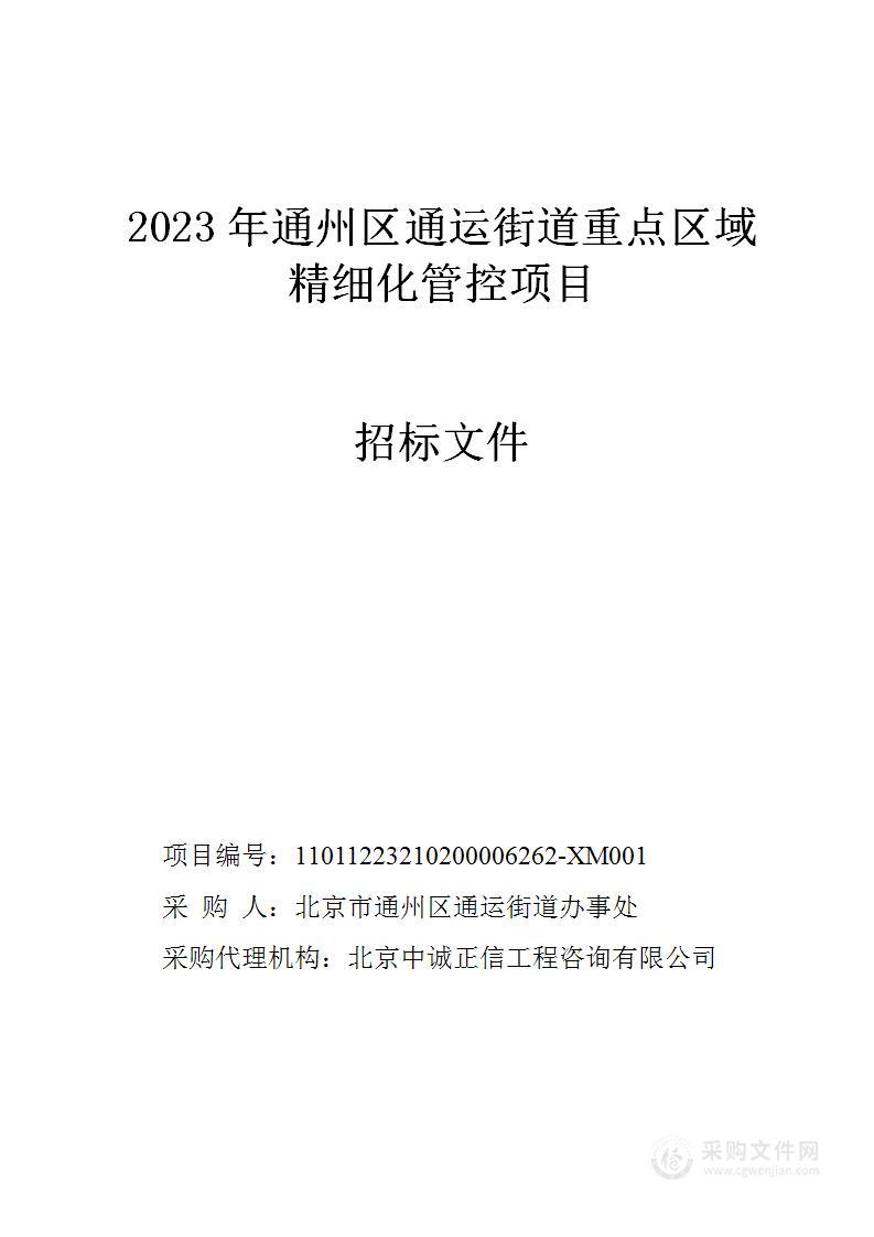 2023年通州区通运街道重点区域精细化管控项目